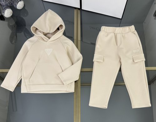 Armani Kids Premium Cotton Fleece Set with Logo & Cargo Pants