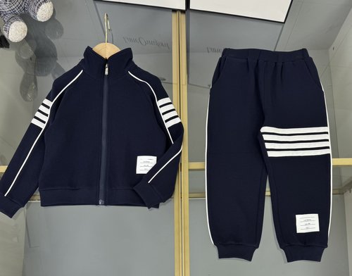 Thom Bn Unisex Kids Premium 2-Piece Set - Custom Cotton, Classic Stripes 