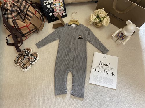 Burberry Unisex Kids Knit Onesie - New, Soft Cotton, Stylish