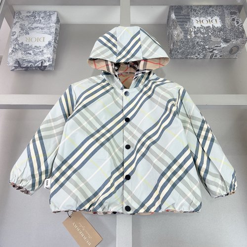 Burberry Kids Reversible Checkered Trench Coat 
