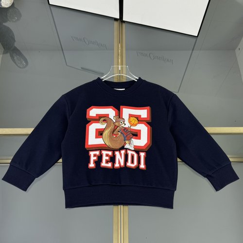 Fendi Kids Animal Graffiti Cotton Terry Sweatshirt