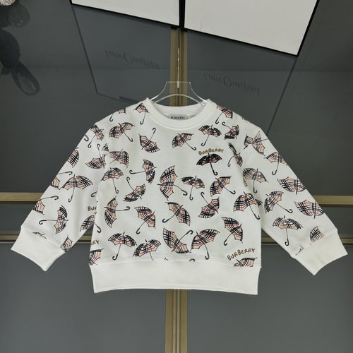 Burberry Kids All-over Umbrella Print Cotton Fleece Hoodie