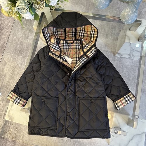 Burberry Unisex Kids Quilted Hooded Waterproof Padded Coat