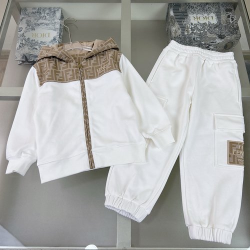 Fendi Boys & Girls Classic Logo Print Cotton Set 