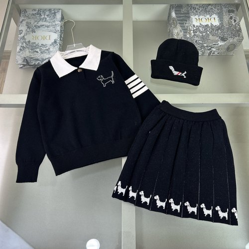 Dior Girls Premium Cashmere Blend Skirt Set