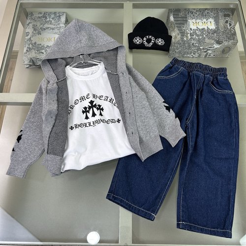 Chrome Hearts Unisex Kids Denim Set 