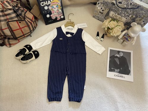 Chanel Baby Boys Faux Two-Piece Jumpsuit 