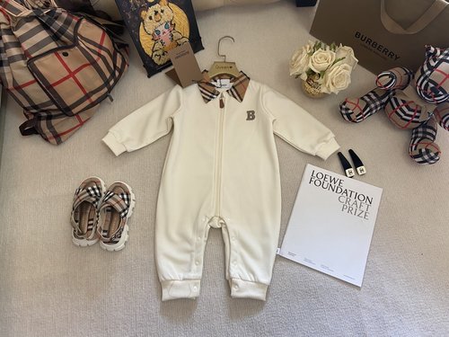 Burberry High-End Baby Onesie, Pure Cotton, Comfortable & Stylish 