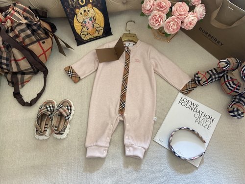 Burberry Premium Baby Onesie for Boys & Girls, 100 -Class Cotton 