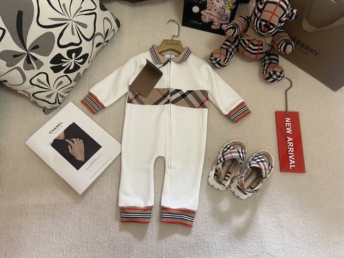 Burberry Unisex Kids A-Grade Cotton Fleece-Lined Onesie