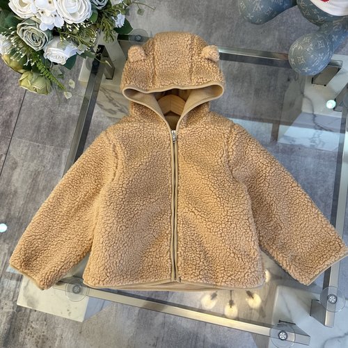 Moncler Kids Fleece Jacket with Bear Ears Thick Warm Soft
