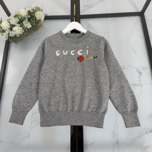 Gucci Kids Cashmere Sweater: Logo Jacquard, Thickened 