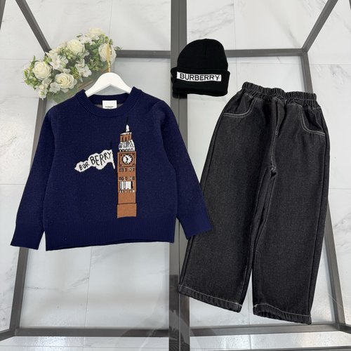 Burberry Kids Unisex Premium Logo Jacquard Knit Set 
