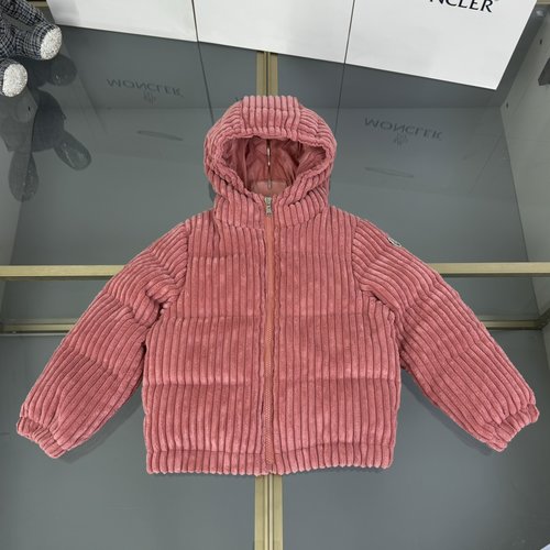 Moncler Girls Jam Pink Corduroy Down Jacket Coat