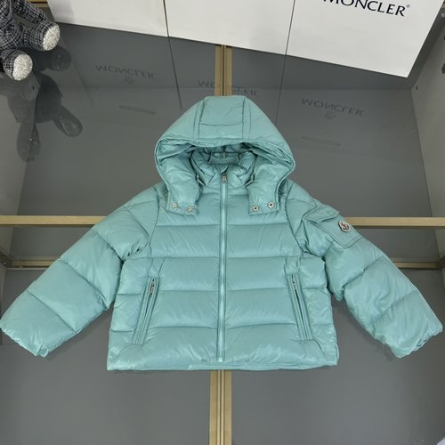 Moncler Kids Green Detachable Hood Lightweight Down Jacket