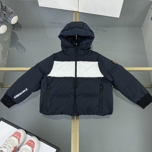 Moncler Kids Colorblock Puffer Jacket Waterproof Zippers Magic Tape Tag