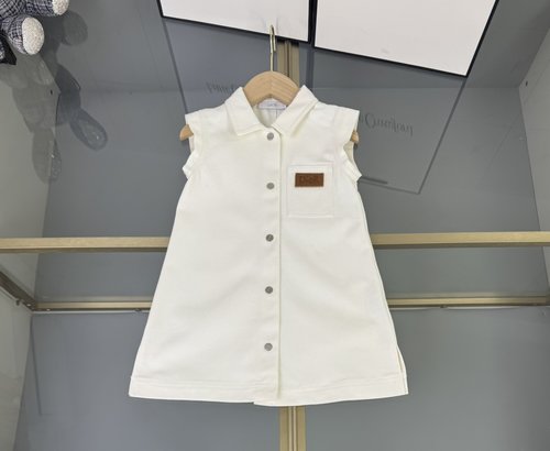 Dior Girls Premium Denim Dress, Custom Cotton & Stylish