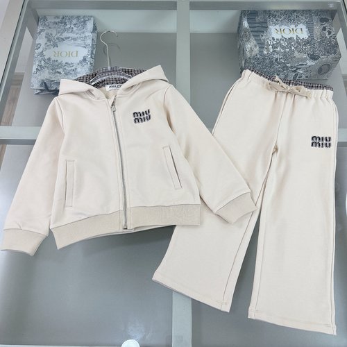 Miu Miu Girls Cotton Houndstooth Patchwork Set 