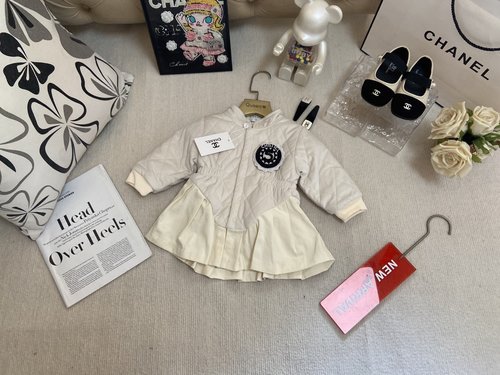 Chanel Baby Girls Fleece-Lined Cotton Coat 