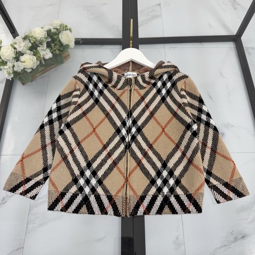 Burberry Unisex Kids Hooded Knit Cardigan - Comfortable & Stylish