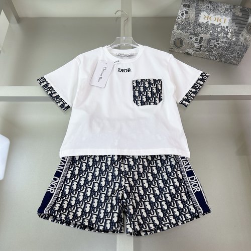 Dior Kids Cotton Letter Print Set, Comfortable & Stylish