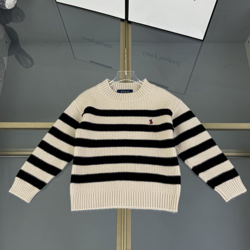 Polo Ralph Lauren Kids Classic Striped Cashmere-Blend Logo Embroidered Sweater 