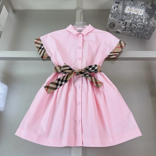 Burberry Girls Classic Plaid Belted British Style Dress 