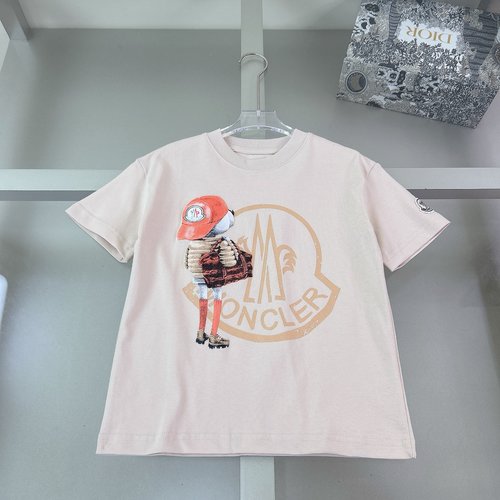 Moncler Unisex Kids Premium T-Shirts Foam Print Comfortable Stylish