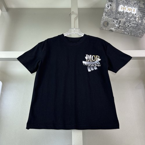 Dior Unisex Kids 3D Letter Print Cotton T-Shirt 