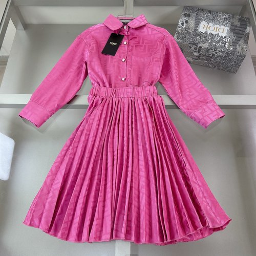 Fendi Girls Chiffon Skirt Set, Comfortable Stylish Kids Outfit