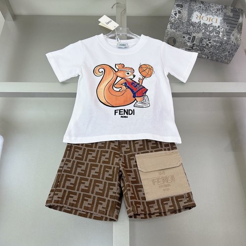 Fendi Unisex Kids Cotton Set, Comfortable & Stylish