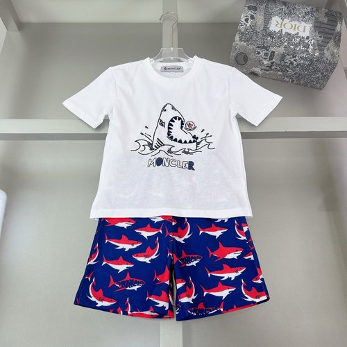 Moncler Unisex Kids Cotton Set with Classic Pattern