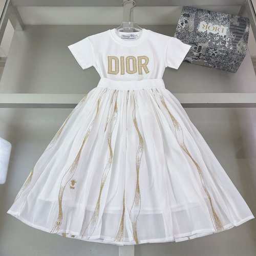 Dior Girls Tulle Skirt Set with Embroidered Tee