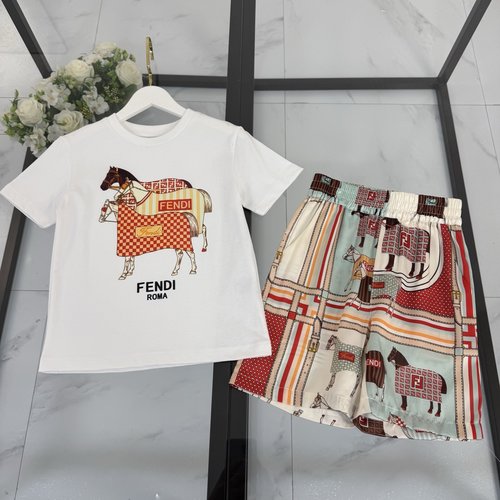 Fendi Kids Printed Cotton 2-Piece Set Comfortable & Stylish