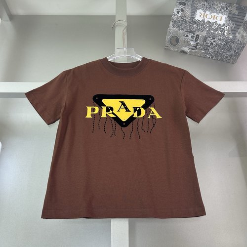 Prada Unisex Kids T-Shirt 3D Letter Print 100 Cotton 