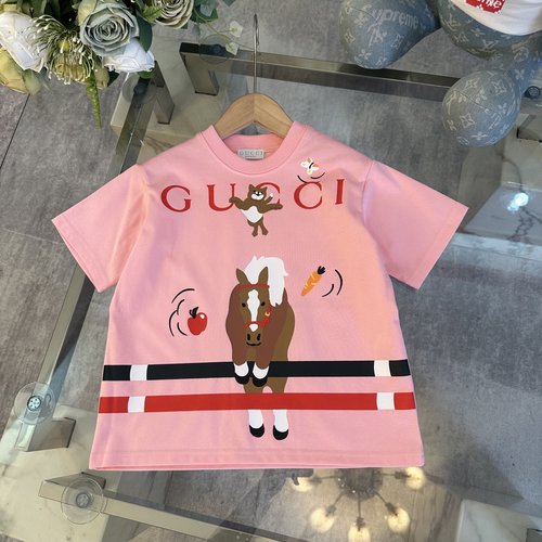 Gucci Unisex Kids 3D Letter Print Cotton T-Shirt 