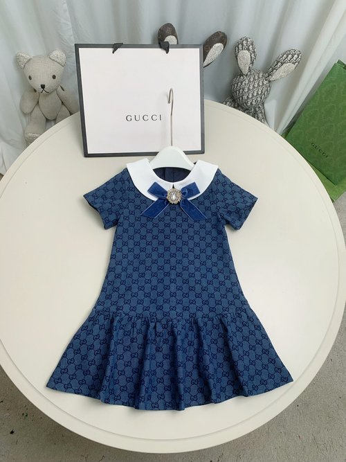 Gucci Girls Premium Dress with Imported Custom Fabric 