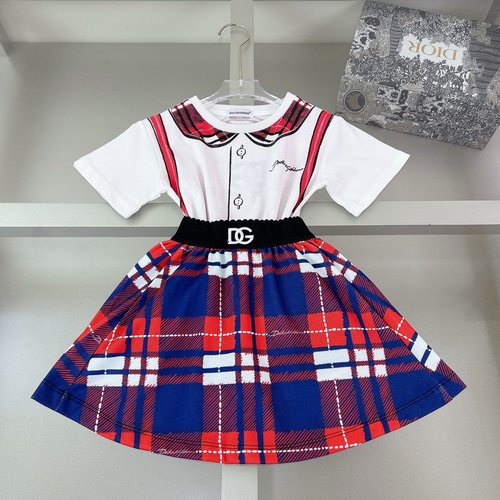 D & G High-End Girls Dress Set Breathable Comfortable Slightly Stretchy
