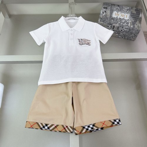 Burberry Unisex Kids Cotton Set Breathable Comfortable Stylish