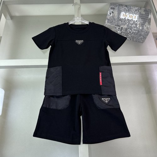 Prada Unisex High-End Kids Cotton Set - Breathable & Comfy