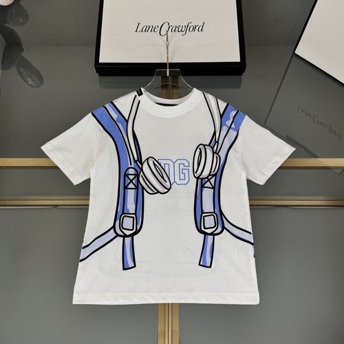 D & G High-End Kids Unisex Cotton Tees with 3D Print & Foam Finish 