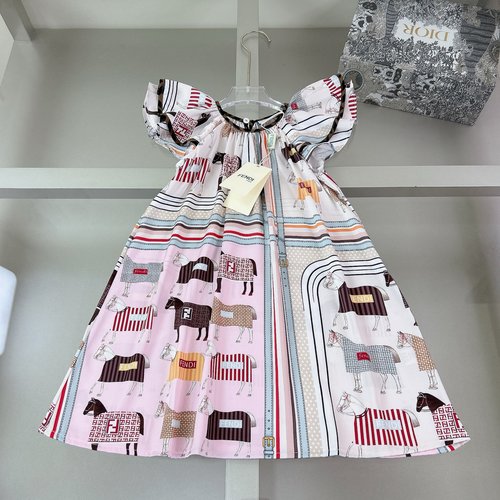 Fendi Girls High-End Dress: Silky, Light & Comfortable 