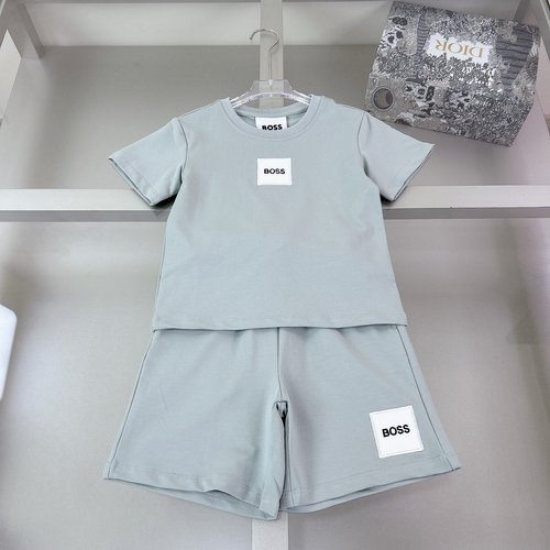 Boss Premium Kids Cotton Logo Contrast Outfit Set