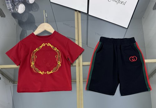 Gucci Kids 3D G Print Webbing Splice Classic Comfy Stylish Set 