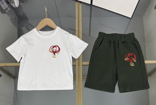 Gucci Kids Set with Double G Print & Ribbon Trim, Comfortable & Stylish