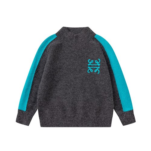 Loewe Soft Unisex Kids Half Turtleneck Colorblock Sweater